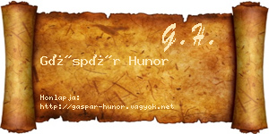 Gáspár Hunor névjegykártya